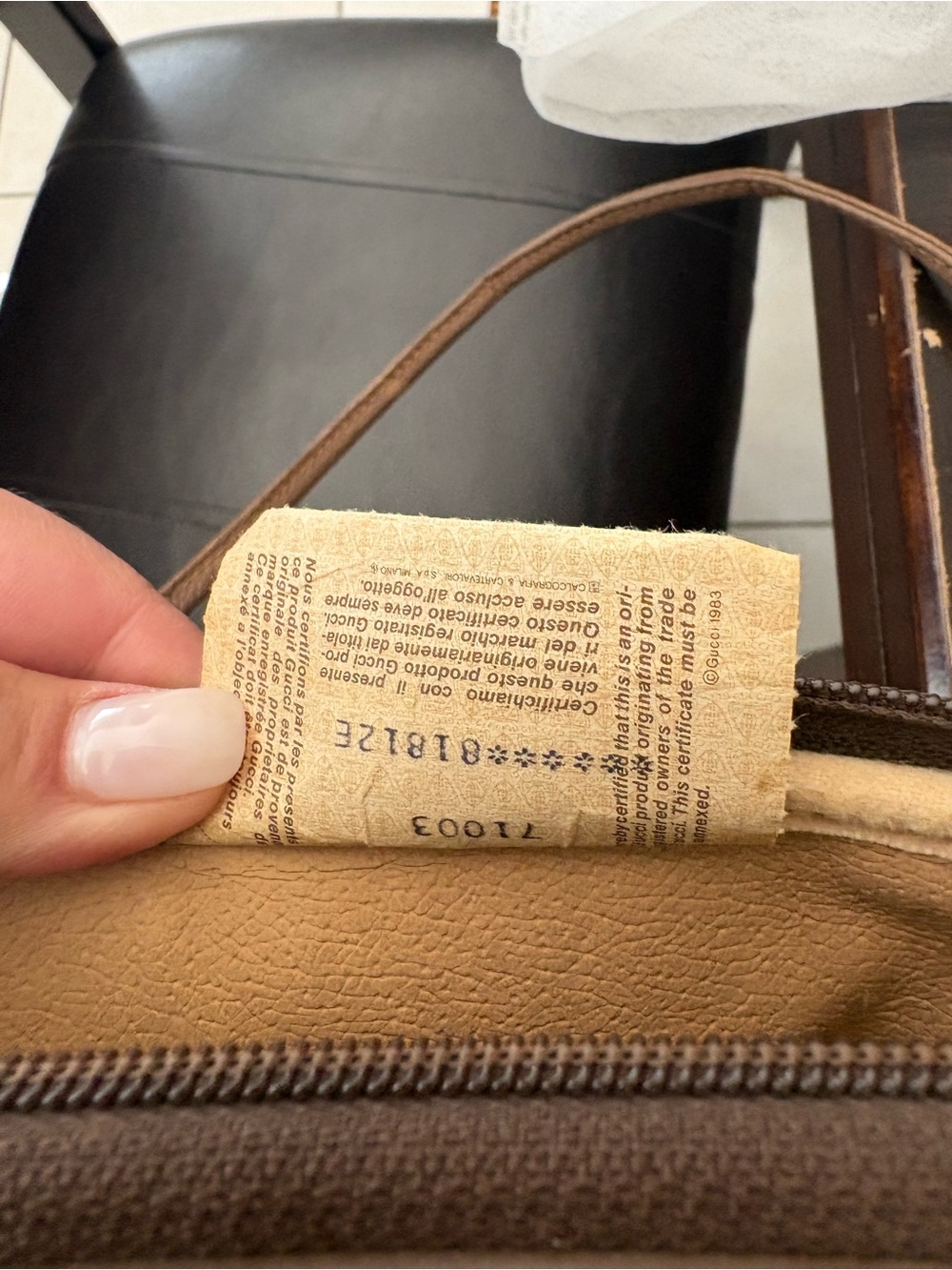 Gucci Brown Beige GG Canvas Crossbody Bag with Gold Accent - Picture 10 of 10